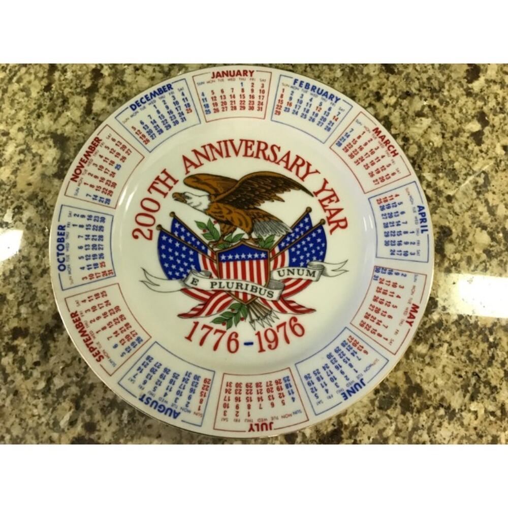 Vintage Collectable 200th Anniversary Year 1776-1976 Made In Commemorative Plate